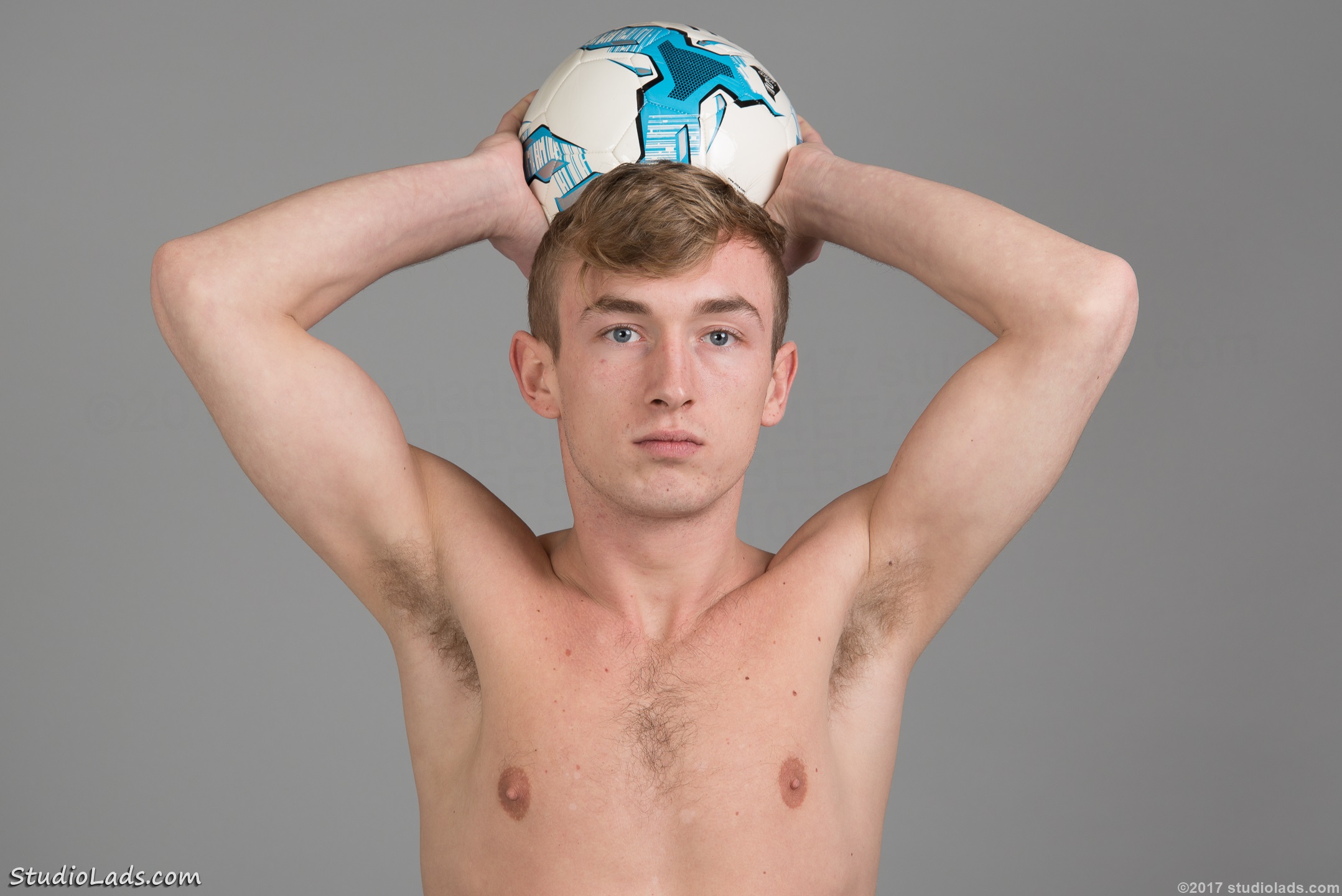 Footballer showing armpits